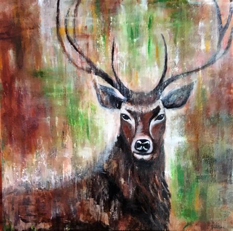 canvas deer painting